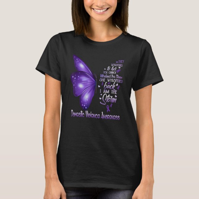 Jag är Storm Domestic Violence Awareness Butterf T Shirt (Framsida)