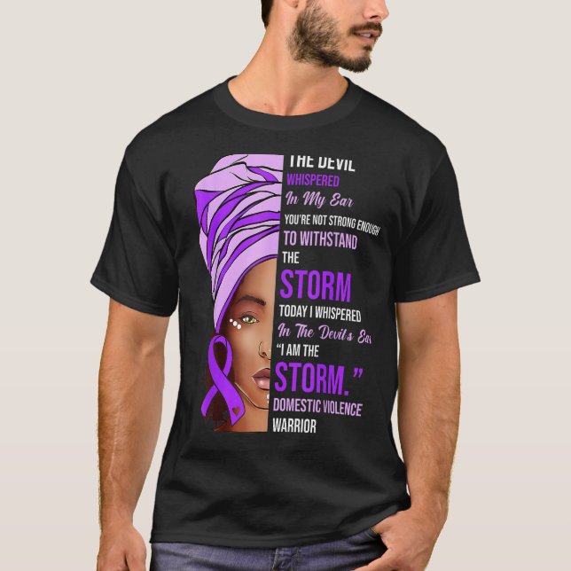 Jag är Storm Domestic Violence Awareness Lila T Shirt (Framsida)