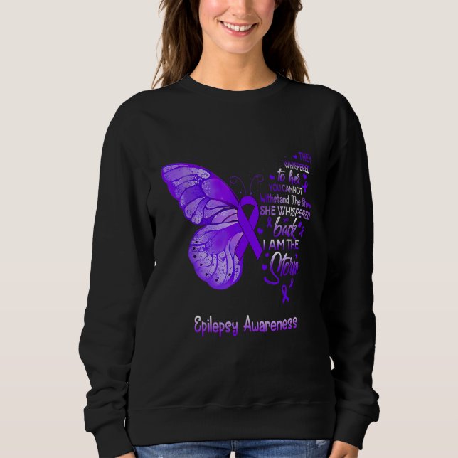 Jag är Storm Epilepsy Awareness Butterfly T Shirt (Framsida)