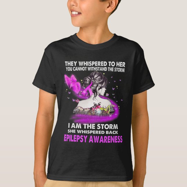 Jag är Storm Epilepsy-medvetenheten T Shirt (Framsida)
