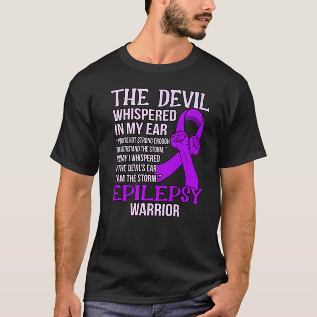 Jag är Storm Epilepsy Warrior Awareness Lila G T Shirt (Framsida)