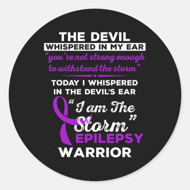 Jag är Storm Epilepsy Warrior Runt Klistermärke (Framsida)