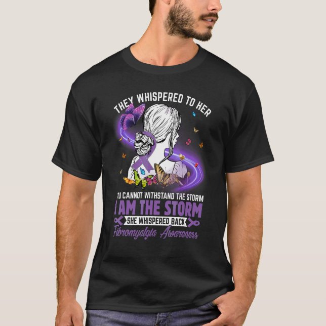 Jag är Storm Fibromyalgia Awareness Warrior Woma T Shirt (Framsida)