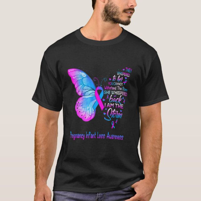 Jag är Storm Gravid Infant Loss Awareness, men T Shirt (Framsida)