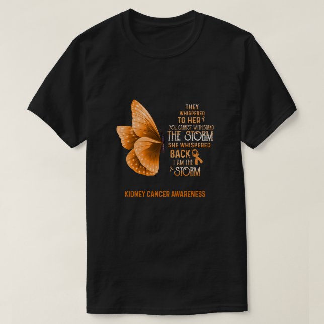 Jag är Storm Kidney Cancer Awareness Butterfly T Shirt (Design framsida)