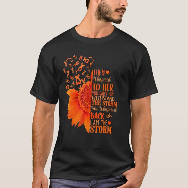Jag är Storm Leukemia Awareness Solros Orange T Shirt (Framsida)