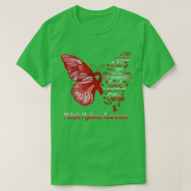 Jag är Storm Många Myeloma Awareness Butterfl T Shirt (Design framsida)