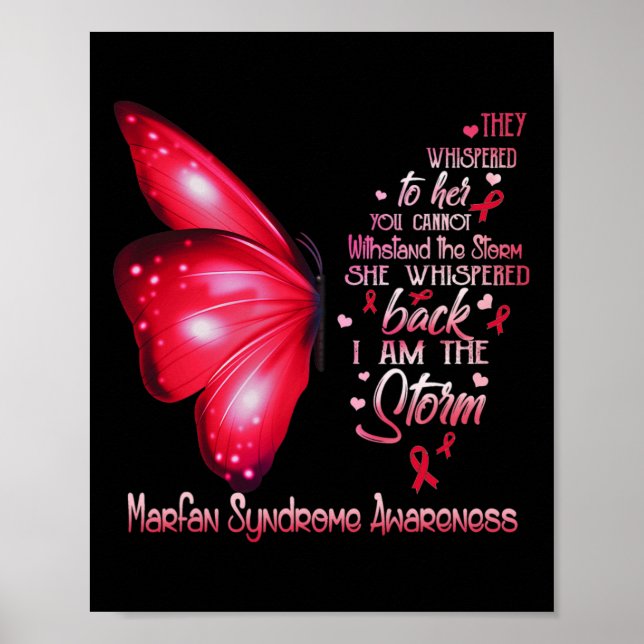 Jag är Storm Marfan Syndrome Awareness Butterfly Poster (Framsidan)