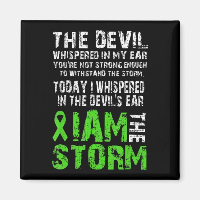 Jag är Storm Mental Health Awareness Grönt Ribb Magnet (Framsidan)