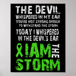 Jag är Storm Mental Health Awareness Grönt Ribb Poster