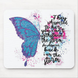 Jag är Storm Motivational Butterfly Quote Musmatta