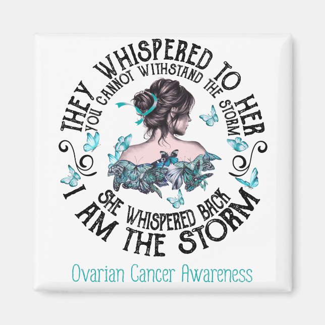 Jag är Storm Ovarian Cancer Awareness Magnet (Framsidan)