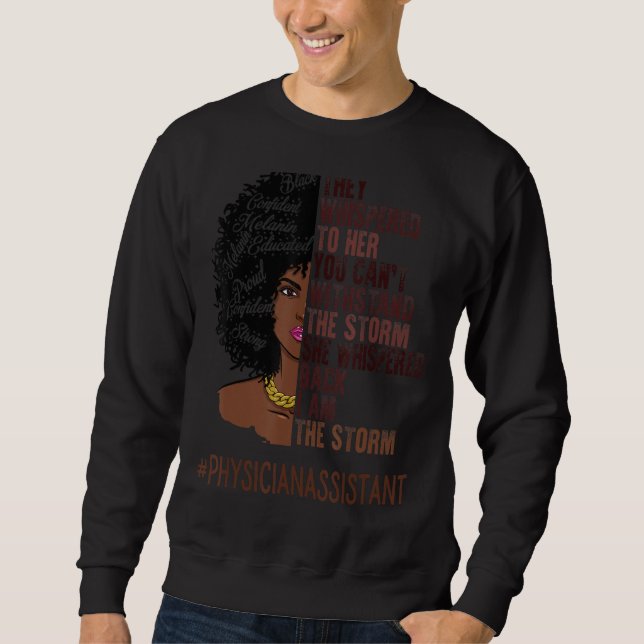 Jag är Storm Physician Assistant African America Lång Ärmad Tröja (Framsida)
