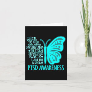 Jag är Storm Ptsd Stressar medvetandegraden Ribbon Kort