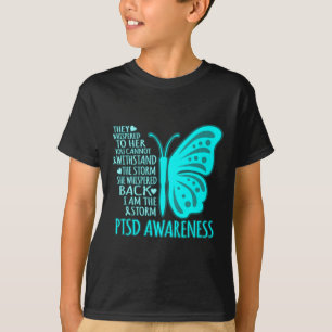 Jag är Storm Ptsd Stressar medvetandegraden Ribbon T Shirt