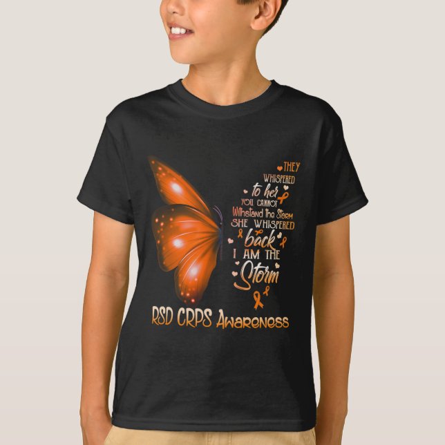 Jag är Storm RSD Crps Awareness Butterfly T Shirt (Framsida)