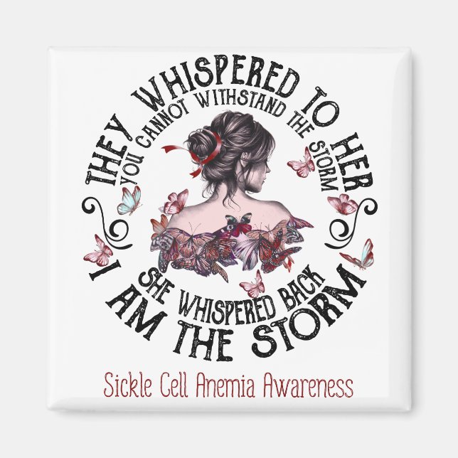 Jag är Storm Sickle Cell Anemia Awareness Magnet (Framsidan)