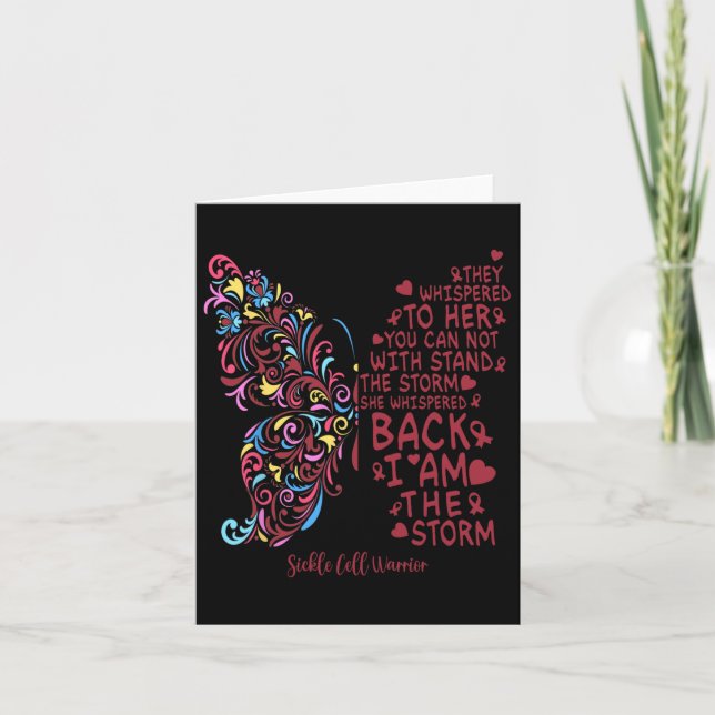 Jag är Storm Sickle Cell Warrior Butterfly Woman Kort (Framsida)