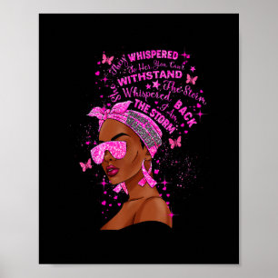 Jag är Storm Strong Black Women Rosa Breast Cance Poster