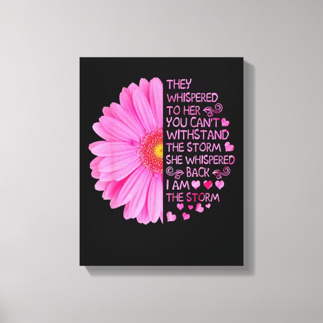 Jag är Storm Strong Women Breast Cancer Warrior P Canvastryck (Framsida)