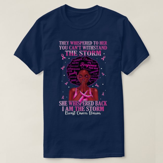 Jag är Storm Strong Women Breast Cancer Warrior P T Shirt (Design framsida)