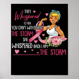 Jag är Storm Strong Women Breast Cancer Warrior Poster