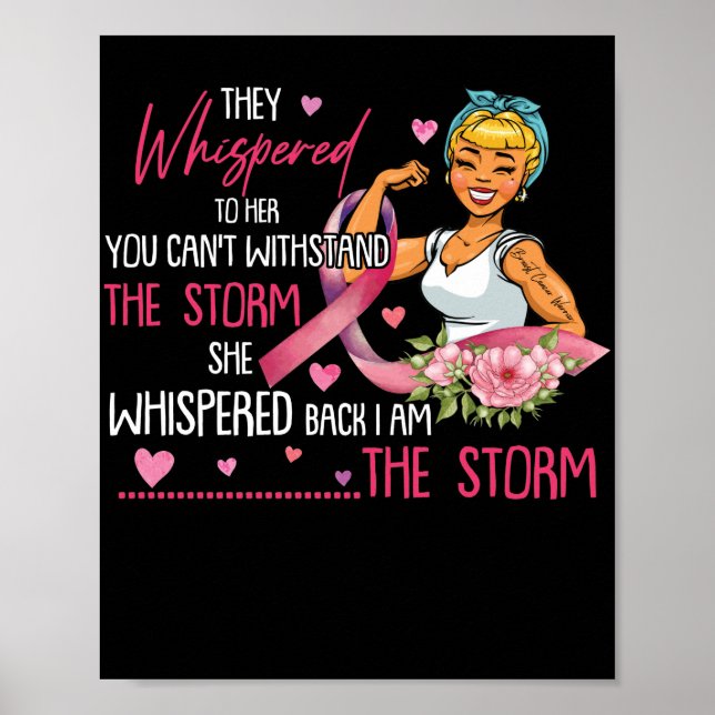 Jag är Storm Strong Women Breast Cancer Warrior Poster (Framsidan)