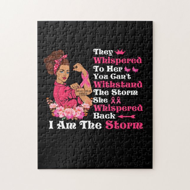 Jag är Storm Strong Women Breast Cancer Warrior Pussel (Vertikal)
