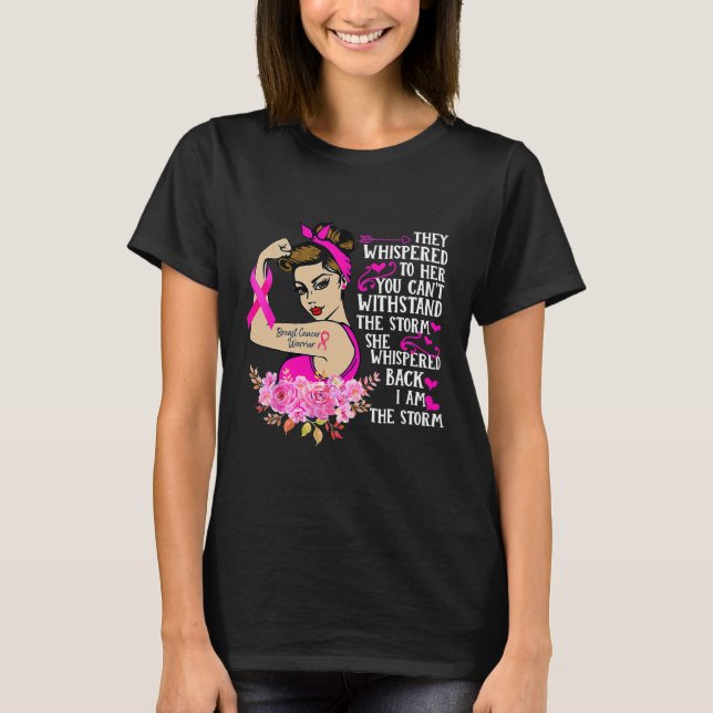 Jag är Storm Strong Women Breast Cancer Warrior T Shirt (Framsida)