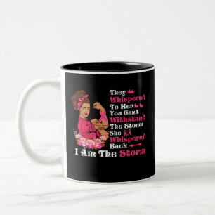 Jag är Storm Strong Women Breast Cancer Warrior Två-Tonad Mugg