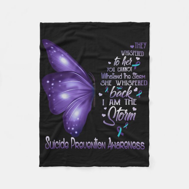 Jag är Storm Suicide Prevention Awareness Butter Fleecefilt (Framsidan)