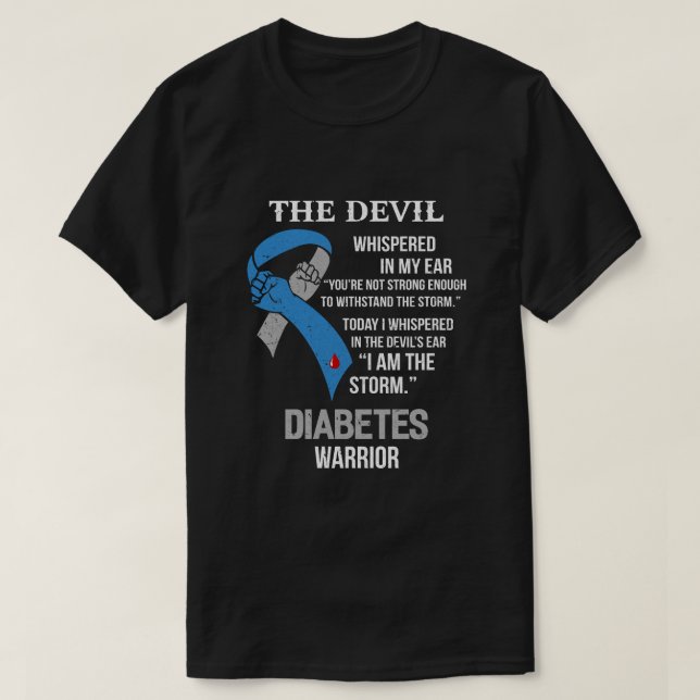 Jag är Storm Support Diabetes Awareness Warriare  T Shirt (Design framsida)