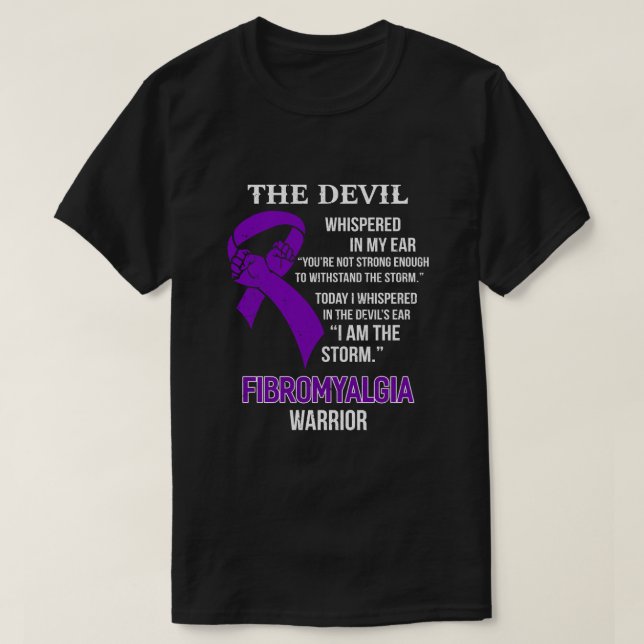 Jag är Storm Support Fibromyalgi Awareness Warning T Shirt (Design framsida)