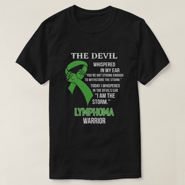 Jag är Storm Support Lymphoma Awareness Warriare  T Shirt (Design framsida)