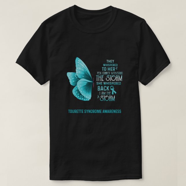 Jag är Storm Tourette Syndrome Awareness Butterf T Shirt (Design framsida)
