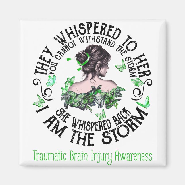 Jag är Storm Traumatic Brain Disjury Awareness Magnet (Framsidan)