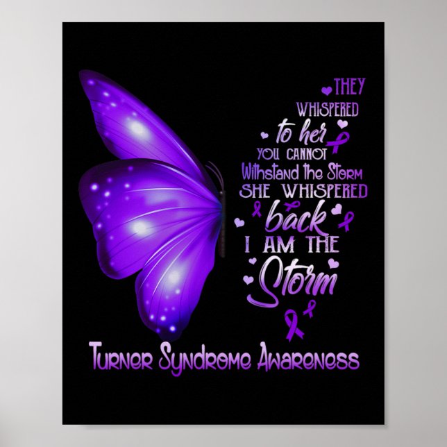 Jag är Storm Turner Syndrome Awareness Butterfly Poster (Framsidan)