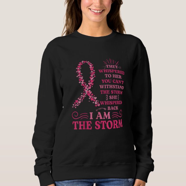 Jag är Storm Warrior Rosa Ribbon Women Breast T Shirt (Framsida)