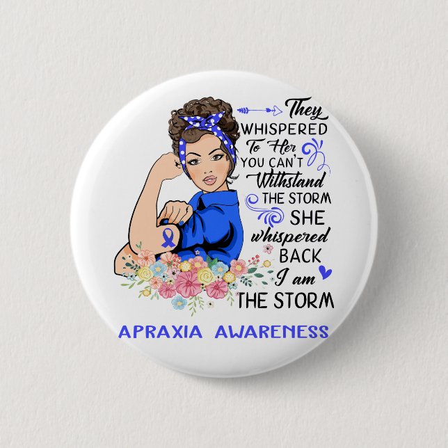 Jag är stormen APRAXIA-medvetenhet Knapp (Framsida)