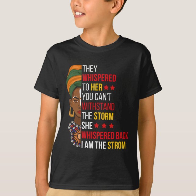 Jag är stormen Bhm Proud African Am T Shirt (Framsida)