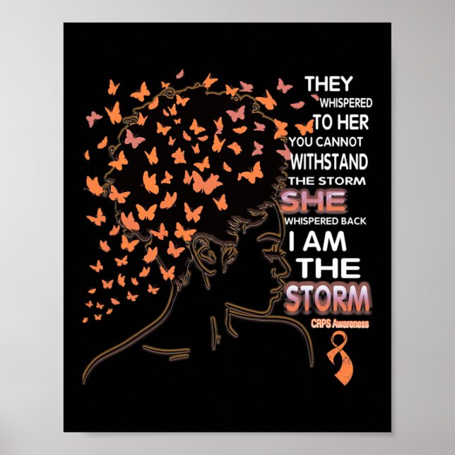 Jag är stormen Black Woman CRPS Awareness Poster (Framsidan)
