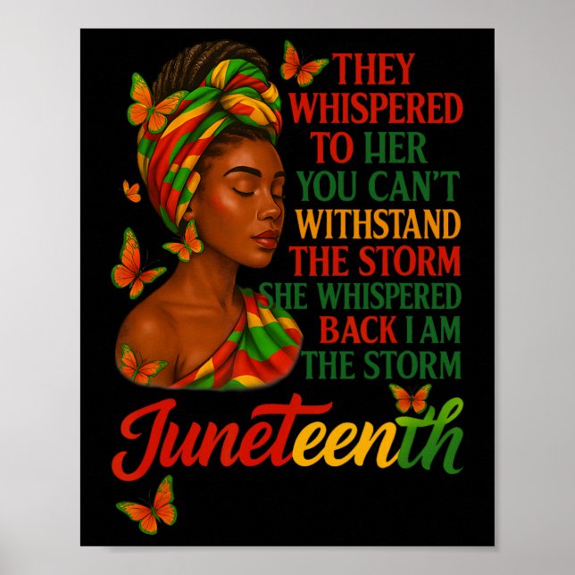 Jag Är Stormen Juneteenth Afro Svarta Kvinnor Hist Poster (Framsidan)