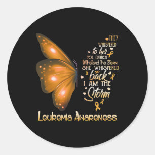 Jag är stormen Leukemia Awareness Butterfly Runt Klistermärke