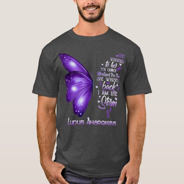 Jag är stormen Lupus Awareness Butterfly T Shirt (Framsida)