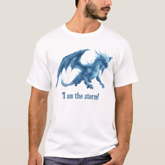 Jag Är Stormen Majestätisk Blå Isdrake T Shirt