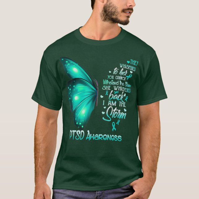 Jag är stormen PTSD Awareness Butterfly T Shirt (Framsida)