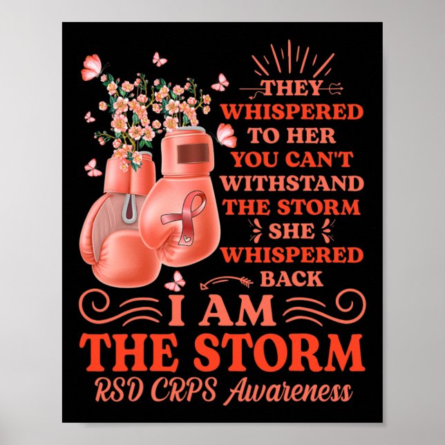 Jag är stormen RSD CRPS Awareness Boxing Glove Bu Poster (Framsidan)
