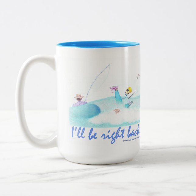 Jag är strax tillbaka  Två-Tonad mugg (Vänster)