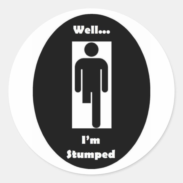 Jag är stumpade Stickers Runt Klistermärke (Framsida)