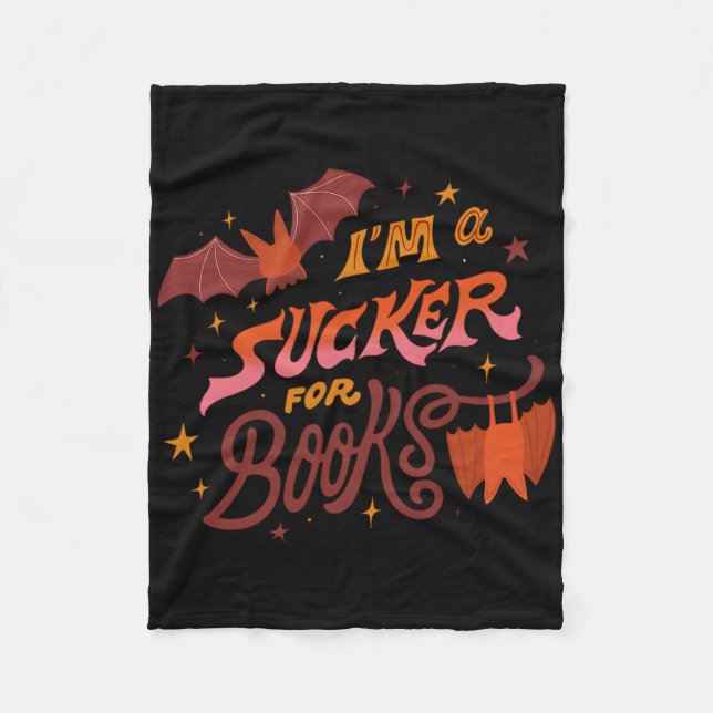 Jag är sucker för Bokar Halloween Fleecefilt (Framsidan)